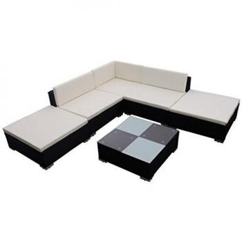 VidaXL Gartenmöbel 6-TLG. Poly Rattan Lounge Set