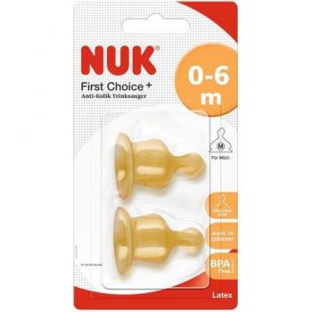 Nuk Mamelon Latex Étroit 1 Trou M 2pcs