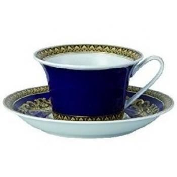 Taza y Plato Versace Medusa Azul 17x17 cm