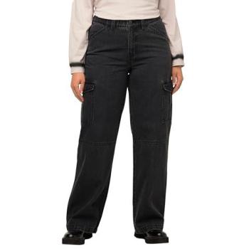 Übergrößen Cargojeans Mandy, Damen, schwarz, 50, aus Baumwolle