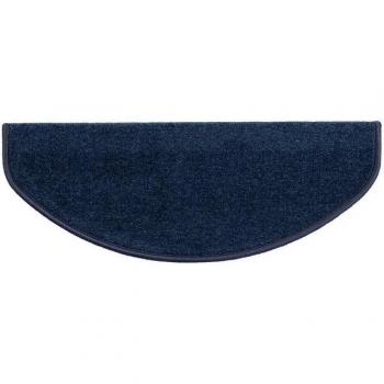 Tapis demi-circulaire antidérapant Dynasty Velours Bleu 23,5 x 65 cm