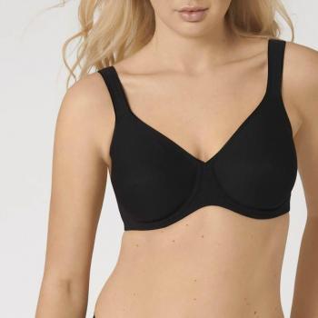 Bügel-BH TRIUMPH Modern Soft+Cotton W Gr. 75, Cup D, schwarz (black) Damen BHs Cup B-F, mit dezentem Streifenmuster, Basic Dessous