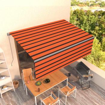 Auvent de Terrasse Manuel 4x3 m Orange et Marron