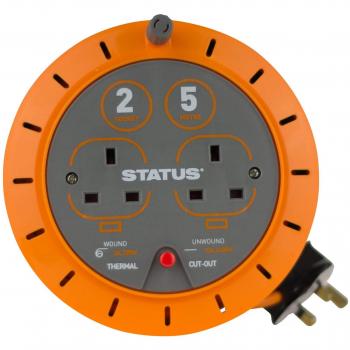 Heat‑Shielded 10A Double Socket Orange Reel – 5 m