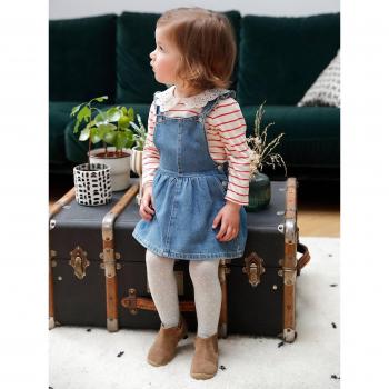 Salopette denim bébé volantée