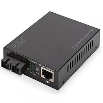 DIGITUS Gigabit Ethernet PoE+ Media Converter, Singlemode 802.3at, 30W, SC connector, up to 20km (DN-82160)