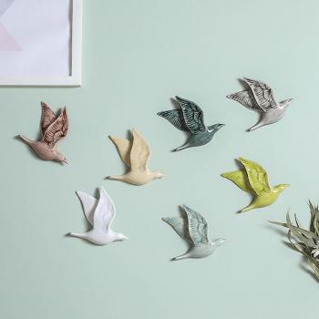 Ornement Suspendu Oiseaux Céramiques Pylitt 3D – Décor Murale pour Intérieur, Vert Nuit, Type D