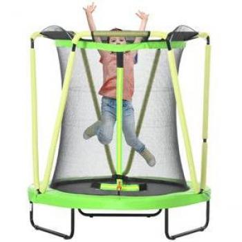 Cama Elástica Infantil Verde com Rede 140cm