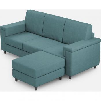 Divano a Tre Sedute Marrak con Pouf L.208, P.155 Petrolio
