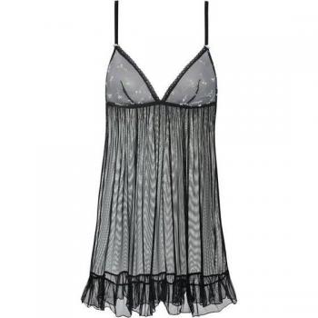 Vivance Negligé Thea Reizwäsche aus Soft-Mesh mit Spitze