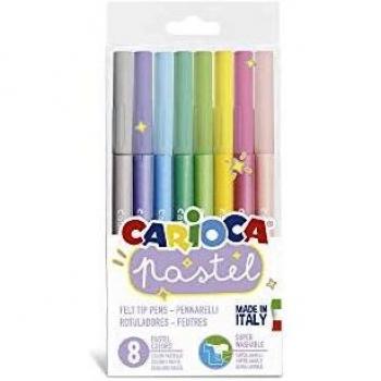 Feutres Carioca pastel 8 couleurs