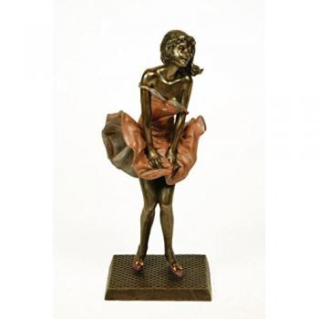 Estatua mujer con vestido rojo resina 11 x 10 x 28 cm