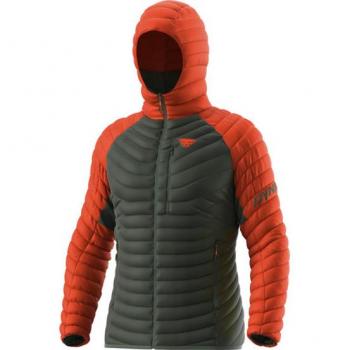 Giacca Piumino Dynafit Radical con Cappuccio Uomo Verde Cachi Arancione Taglia 50