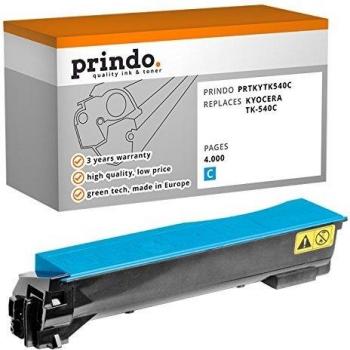 Prindo Kyocera TK‑540C Cyan Toner (Ersatz) – 1T02HLCEU0, Universalkompatibilität