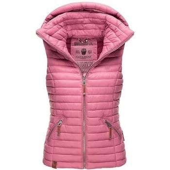 Steppweste NAVAHOO Shadaa Gr. S (36), lila (himbeere), Damen, Oberstoff: 100% Nylon, Futter: 100% Polyester, Wattierung: 100% Polyester, Westen, stylische ärmellose Damen Weste mit Kapuze