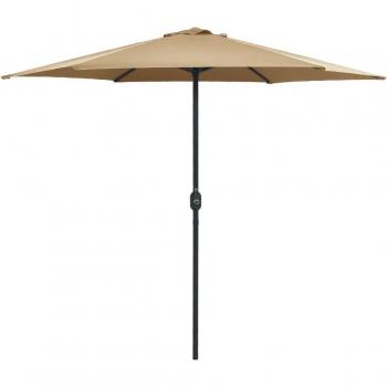 Parasol en aluminium 270 x 246 cm pour extérieur taupe
