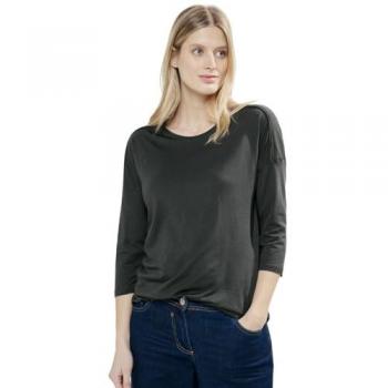 T-shirt vert Femme Cecil, col rond, taille XL, manches 3/4