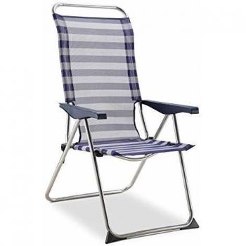 Sillón Plegable Reclinable 5 Posiciones con Respaldo Anatómico 67x63x114 cm Color Azul