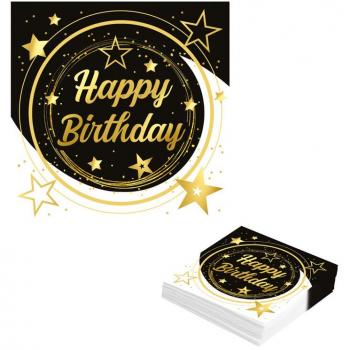 Bolsa de 12 Servilletas de Fiesta de Cumpleaños de 33X33 cms