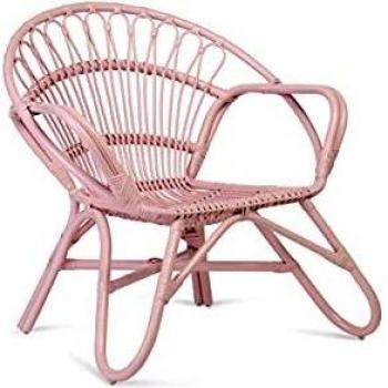 Desser Nordic Rattan Wicker Chair in Pink