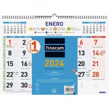 Calendario pared Finocam Color Mixto L 43X31 2024