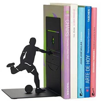 Sujeta Libros Balvi Goal Kick Metal Negro