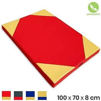 Weiche Sportmatte NiroSport, Rot/Gelb, 8 cm