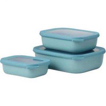 Pack de 3 botes de cocina rectangular 500/1000/2000 ml