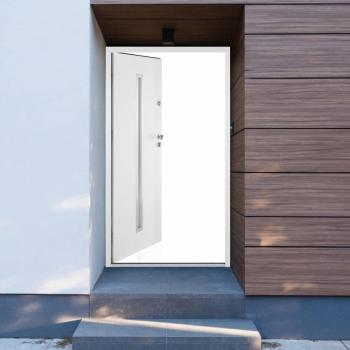 Porte d'entrée 110x207,5 cm en aluminium blanc