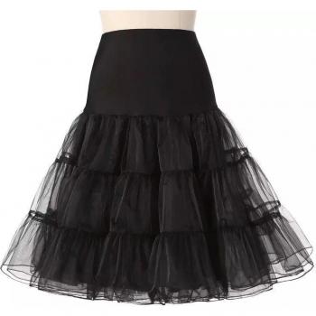 Falda corta de organza con crinolina