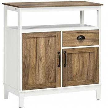 Buffet Style Rustique avec Tiroir et Compartiment Ouvert