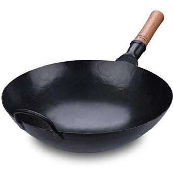 Wok martellato a mano di alta qualità da 12 pollici