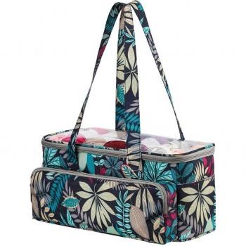 Maple Leaf Print Yarn Tote