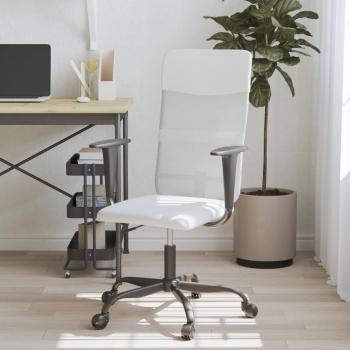 VidaXL Height Adjustable Office Chair Black Mesh Fabric and Faux Leather