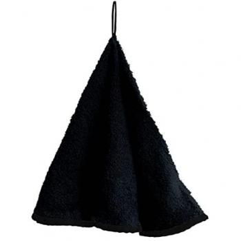Torchon rond anthracite en coton éponge