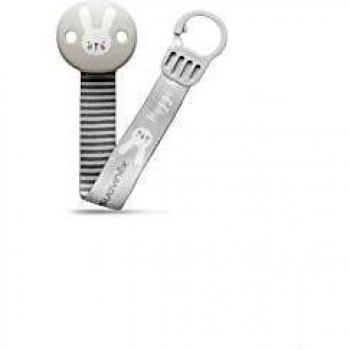 Attache Sucette Hygge Ruban Gris