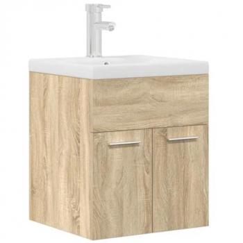 Lavabo Integrato e Rubinetto Rovere in Mobile da Bagno – Vidaxl