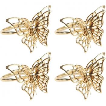 Servilleta de Oro con Anillos Mariposa