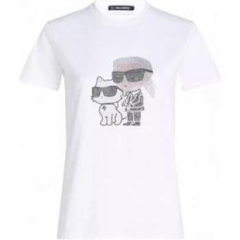 Choupette Rhinestone T-Shirt by Karl Lagerfeld – White, S (Women)