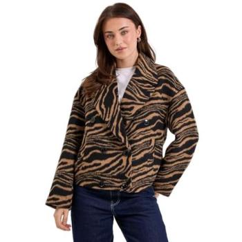 Zebra‑Printed Brown Short Coats for Women – Dorothy Perkins, Size 8
