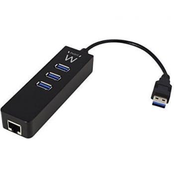 Ewent 3 Puertos USB-A 3.0 Hub con Gigabit Ethernet