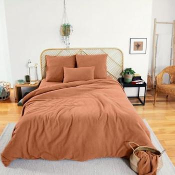 Parure Luxe Caramel – Housse de Couette en Gaze de Coton – 100 %