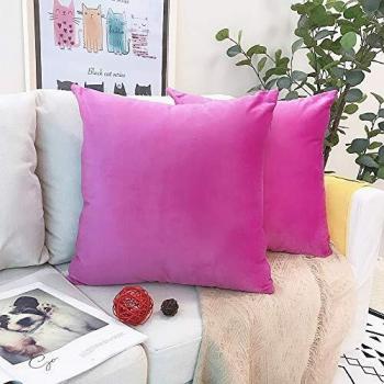 Soft Rose Velvet Square Pillow Cover