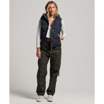 Chaleco de mujer Superdry Everest con capucha azul