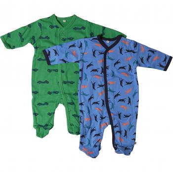 Zwillingsstrampler für Jungen, 2er Pack, Langarm, Dunkelblau, 6-9 Monate