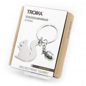 Troika Squirrel Keychain „Best Friend“ – Swarovski-Kristall, silber, mit E