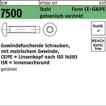 Reyher Bohrschraube DIN 7500 Linsenkopf CEM 5×30‑T25 galvanisch verzinkt – 500 Stk