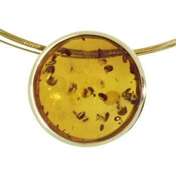 Ostsee‑Schmuck Halsreif „Gold‑Bernstein Gleiter‑Frouke“ 24 mm (2 Stück)