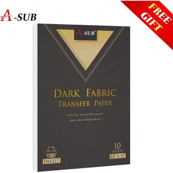 NoirTrans – Papier Transfert d'Impression en Coton Foncé