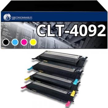 Pack de 4 Toners Compatibles Samsung CLT-4072S/CLT-4092S (Noir, Cyan, Magenta, Jaune)